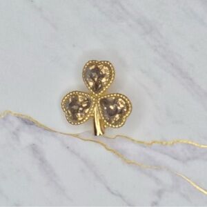 Gold Clover Brooch